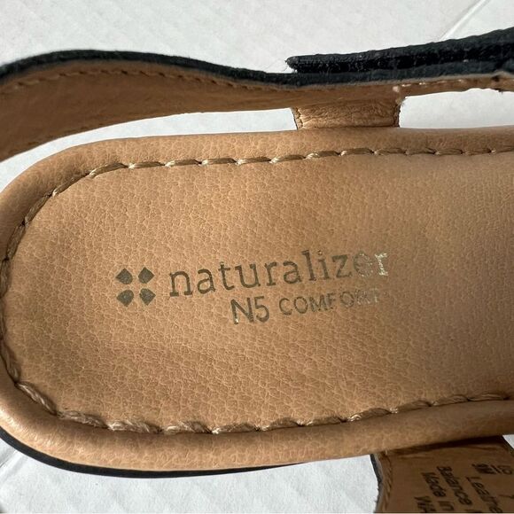 Naturalizer Black Leather Wade Weaved Strap Casual Comfy Sandals SZ 9 - Picture 7 of 10